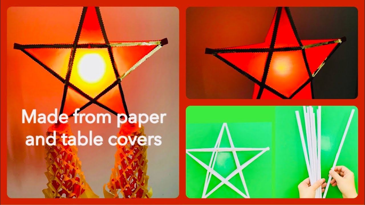 Made from Paper | Star Lantern | Parol With Light | Made From Paper and Table Cover