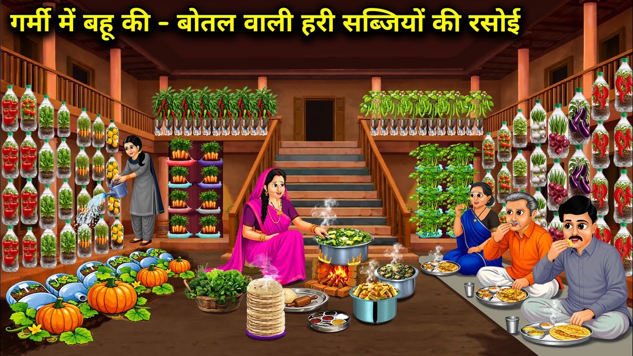 गर्मी में बहू की - बोतल वाली हरी सब्जियों की रसोई | The Daughter-in-Law's Summer | Cartoon Video