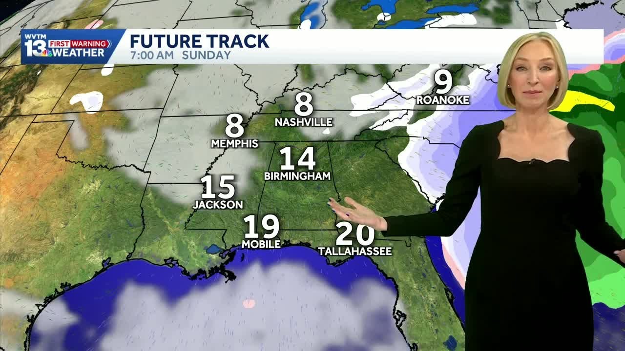More bitter cold weather for Alabama with a limited threat for a winter mix