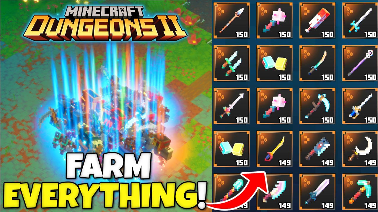 The ULTIMATE FARMING GUIDE For Minecraft Dungeons 2! (Uniques, Bosses, Echo Shards, Items & More!)