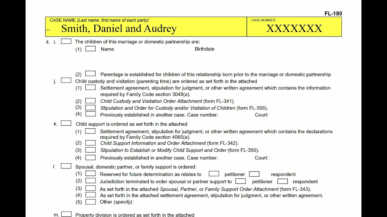 FL 180  Judgment