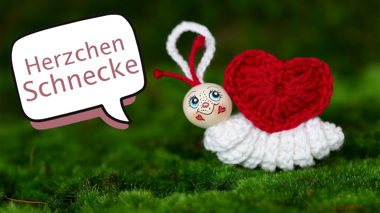 Häkelanleitung Sorgenwürmchen Schnecke mit Herzhäuschen – Schritt für Schritt inkl. Herz häkeln 🧶💖🐌