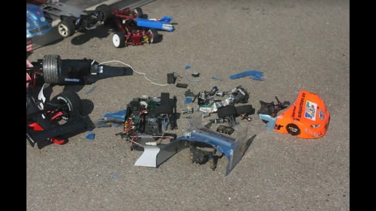 best rc car crash history ever fatal165 kmh 100 mph lipo brushless crash accident asso tc4 brutal