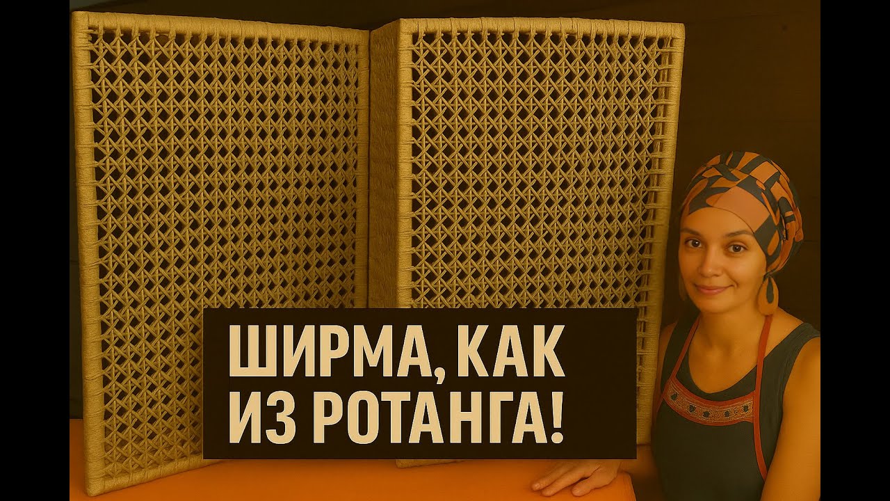 Ширма из бумажной лозы. Плетение в стиле тростникового ротанга. Подробный МК (Часть 1)