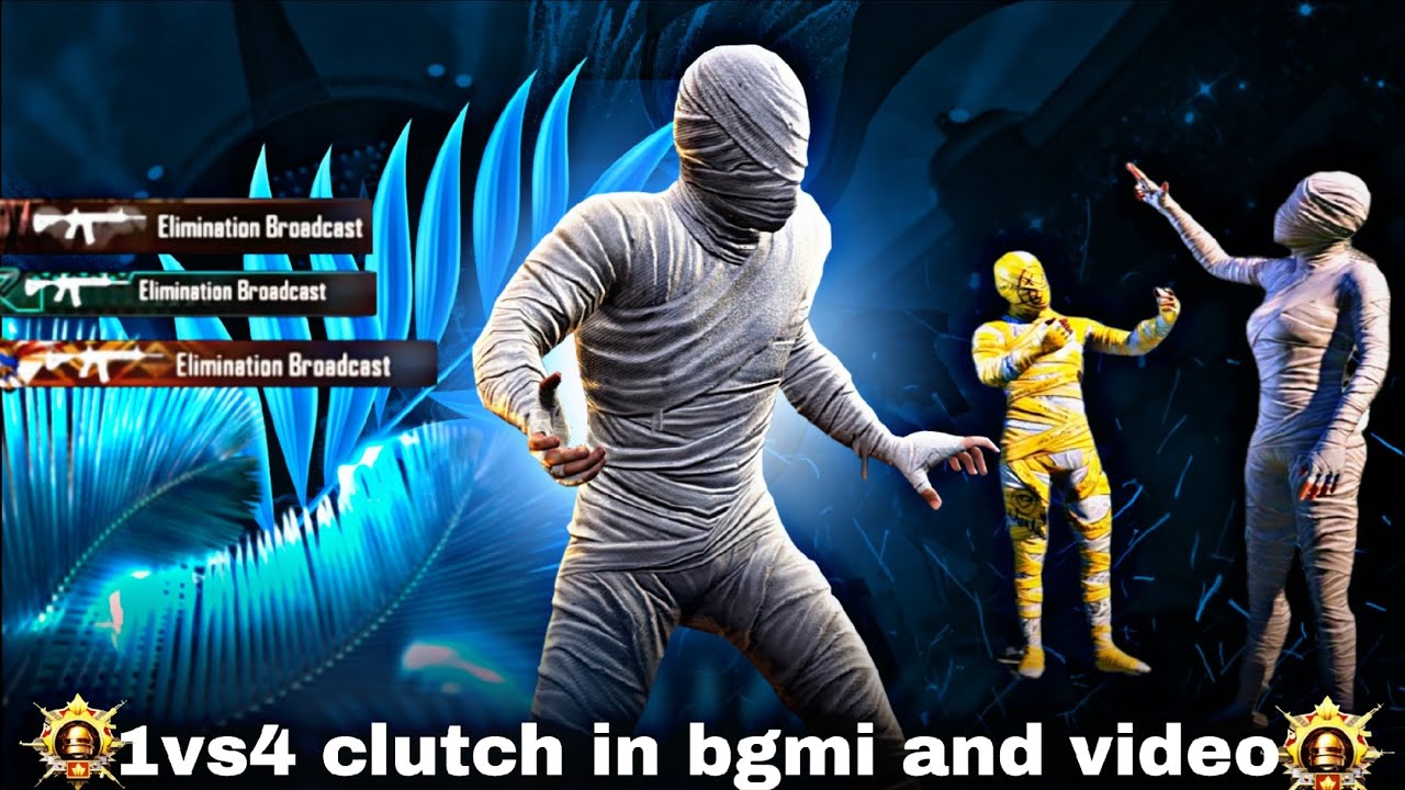 1vs4 clutch in bgmi and video 
