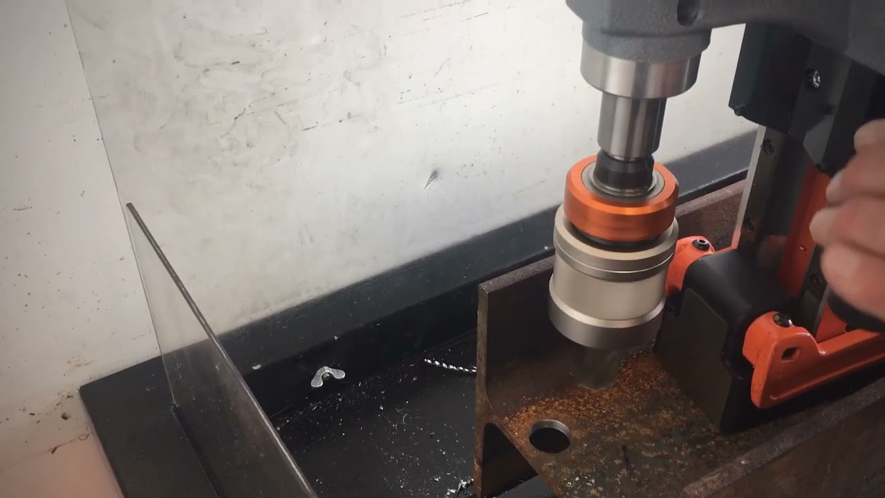 ALFRA Metalcoredrilling inside a Tbeam with the  RB 50 SP