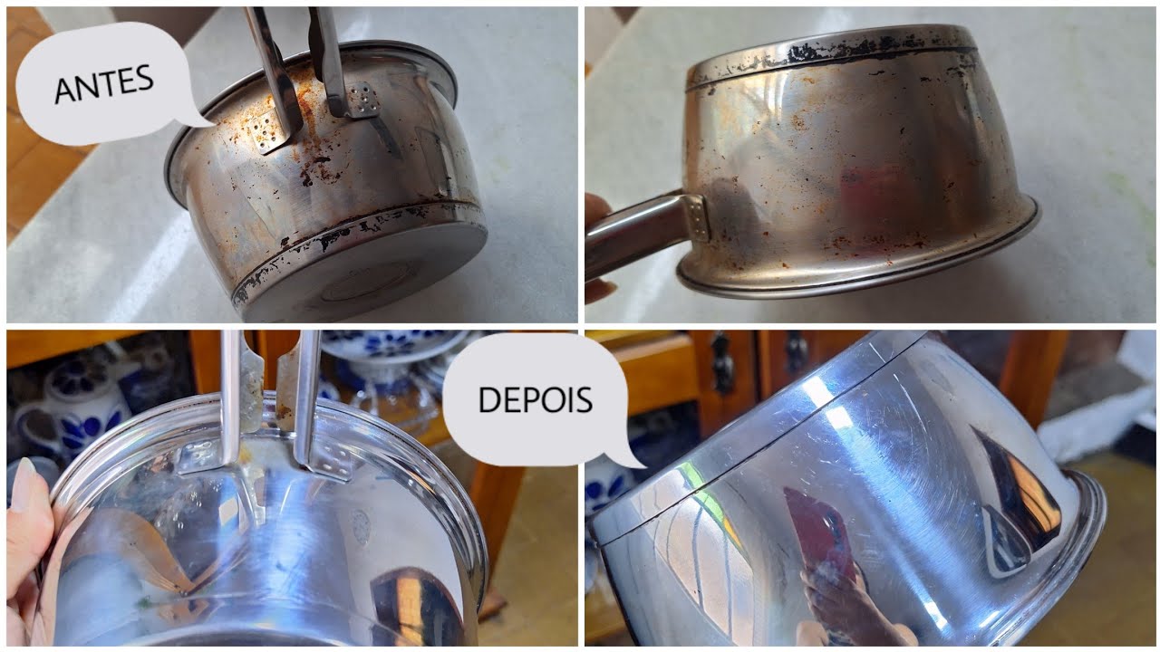 Como limpar panela de Inox queimada e manchada de forma f&aacute;cil, barata