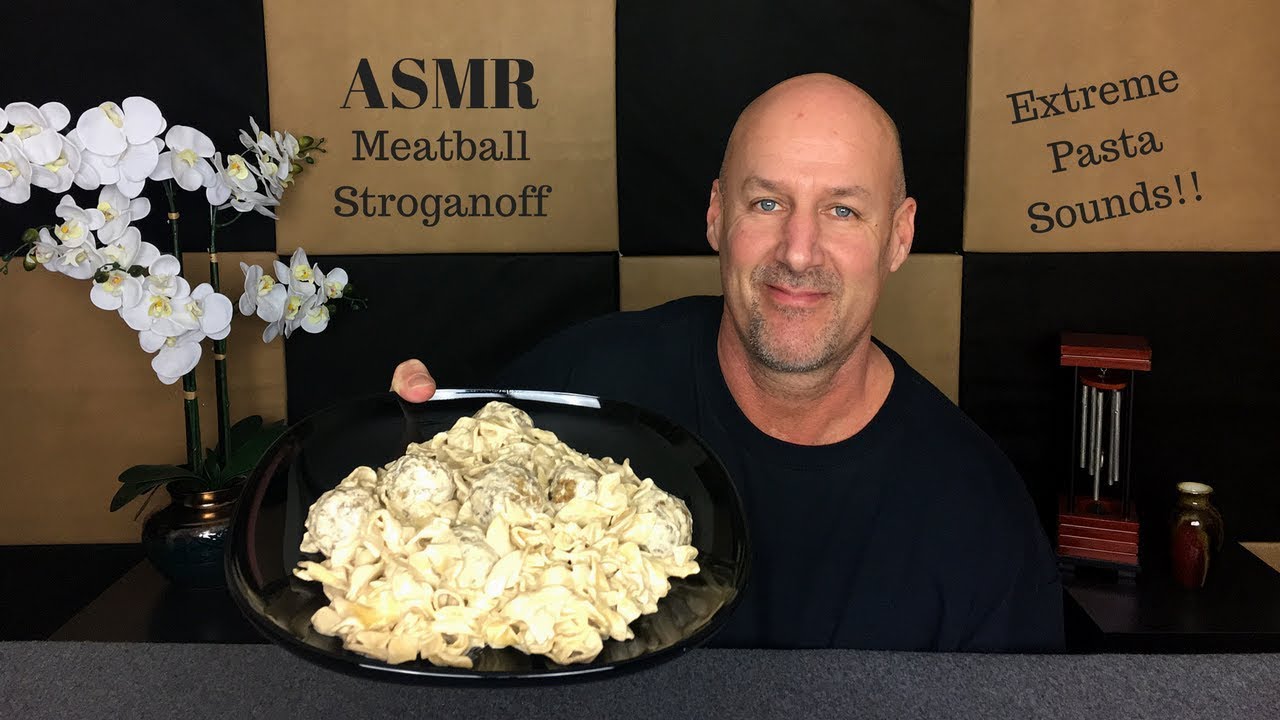 ASMR Eating Meatball Stroganoff~Extreme Pasta Sounds~Soft Spoken