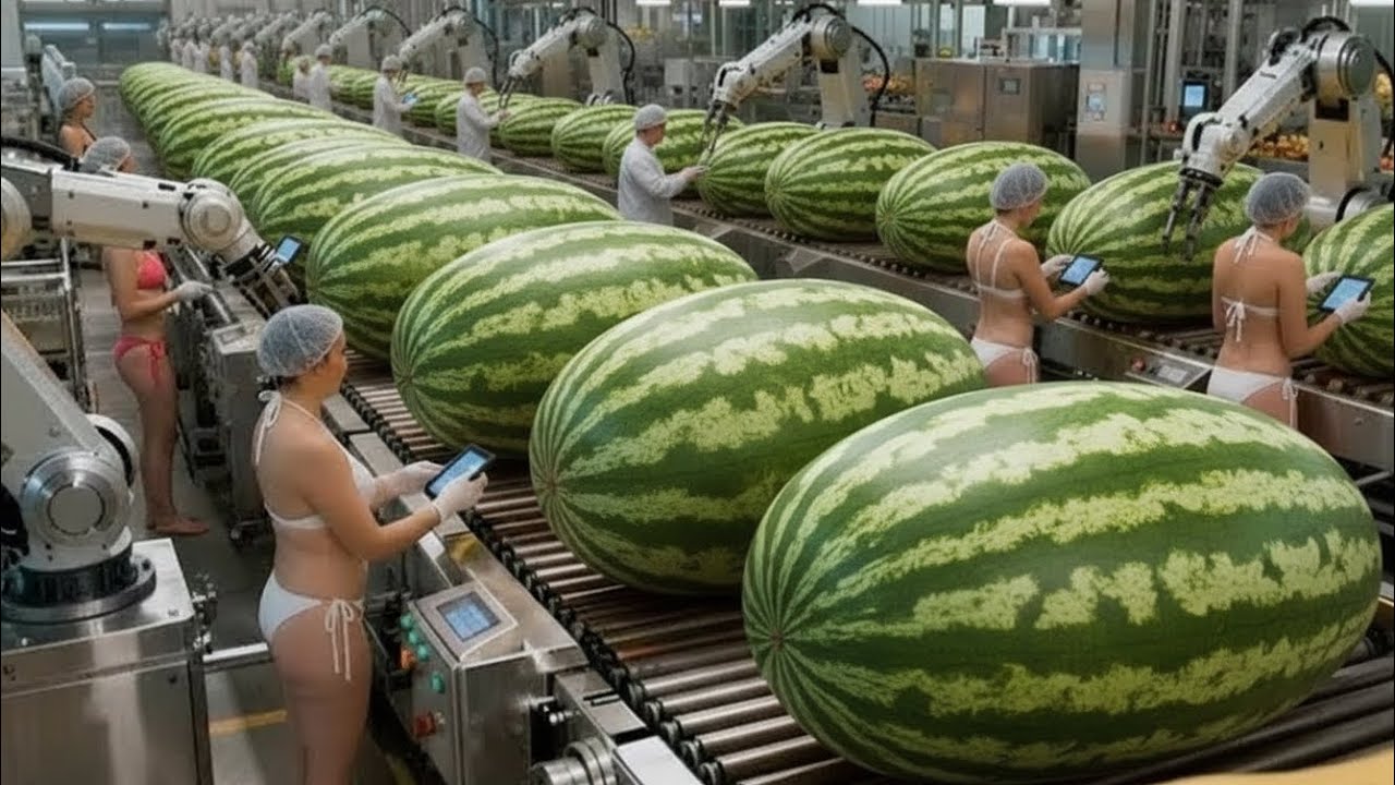 Inside a Modern Watermelon factory (full process)