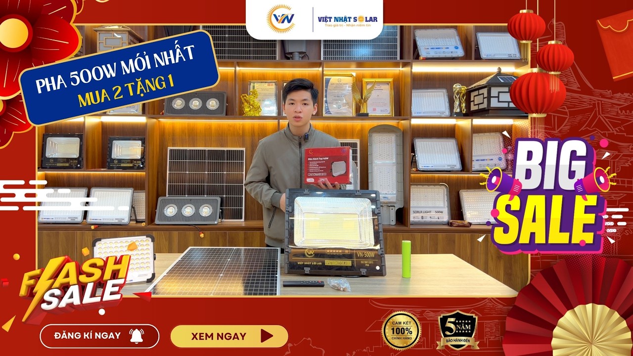Đèn năng lượng mặt trời - Đèn pha 500w hoàn toàn mới 2026 tri ân ưu đãi cực sốc.