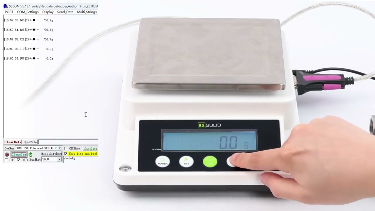 Master Data Extraction: How to Output Weighing Data from U.S. SOLID Precision Balance via RS 232