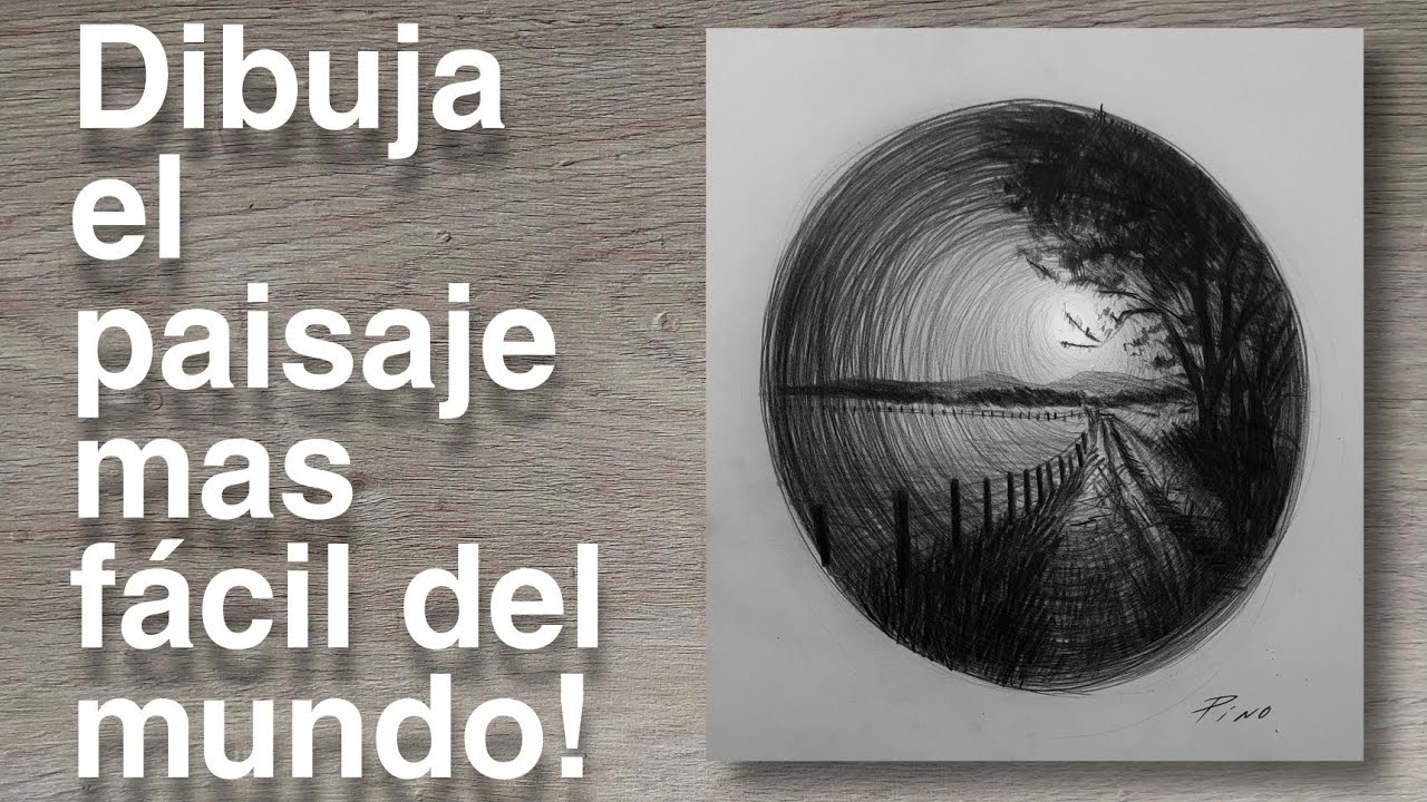DIBUJA el PAISAJE más FÁCIL del mundo en 1 MINUTO! NARRADO PASO A PASO  😮✏