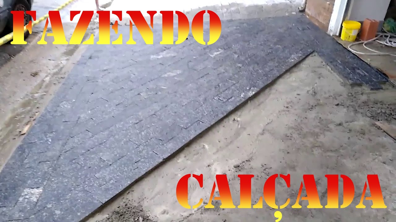 Fazendo calçada de pedra Miracema.