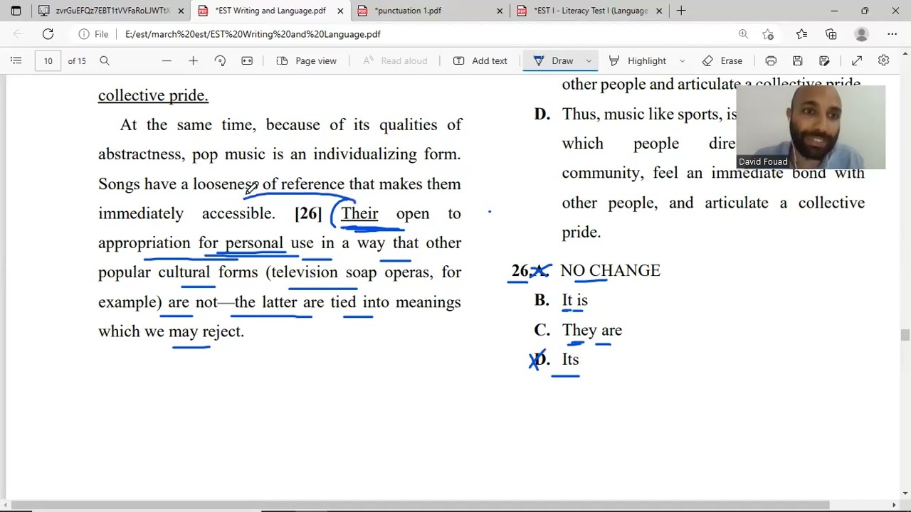 pronouns 2 EST ACT SAT