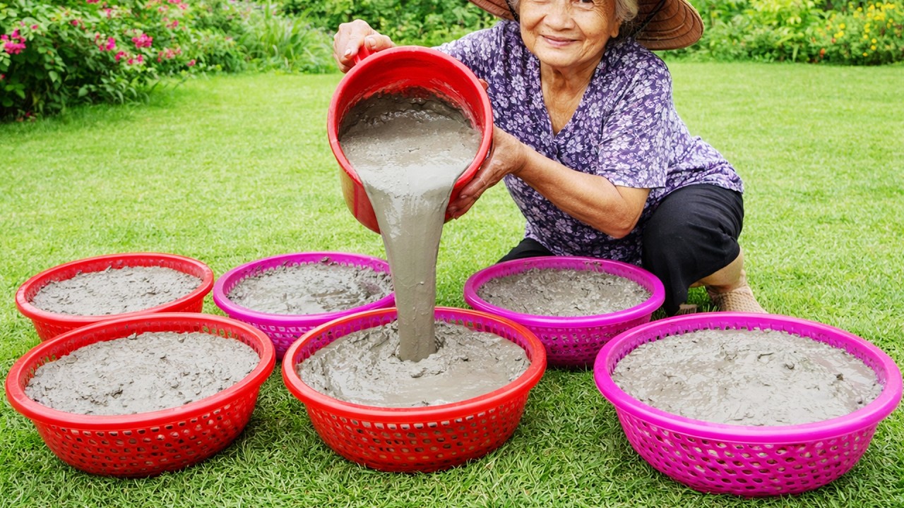 Amazing ideas for recycling cement and tree stumps / How to make unique flower pots at home