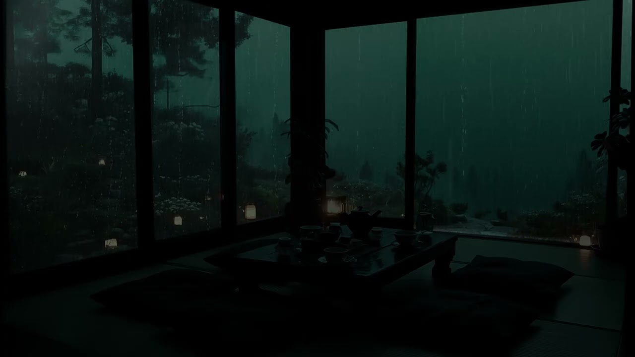 Soft Night Garden Rain Sounds 🌧 (No Ads) | Peaceful Atmosphere for Deep Sleep & Relaxation