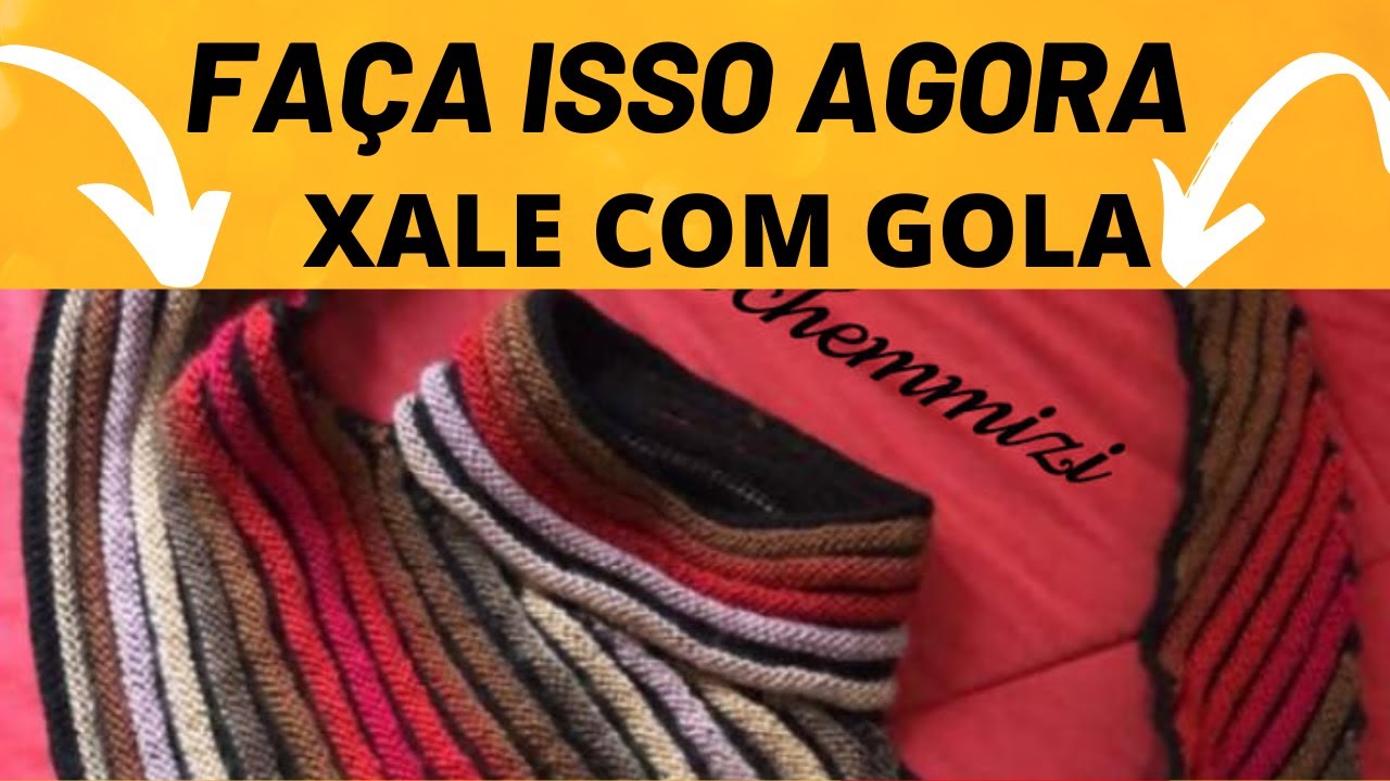 Xale em Tricô com Gola/ tutorial Mariza Miziara
