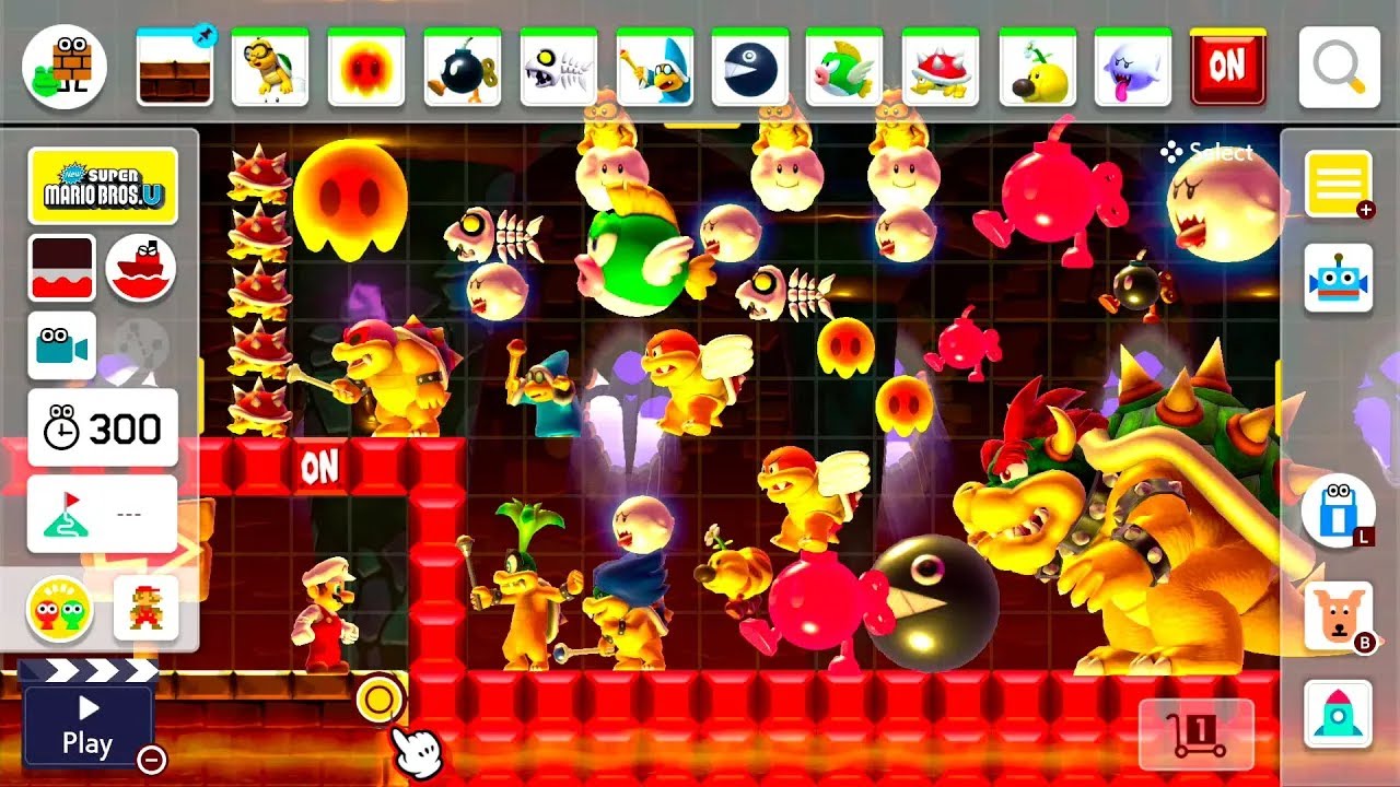 Super Mario Maker 2 Wii - All Bosses Course Maker (NSMBWII Theme) Experiment!