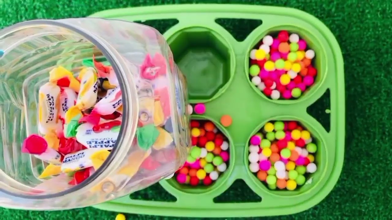 Satisfying Unpacking Box Full Of Delicious Ice Cream Gummy and Colorful Lollipop Candy - ASMR
