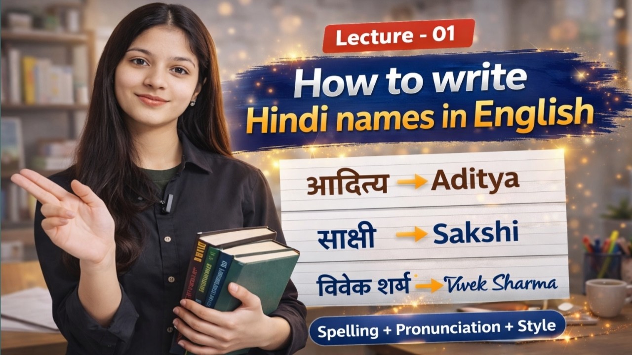 हिंदी से अंग्रेजी में नाम लिखना सीखें | Hindi Name to English | How to write Hindi names in English