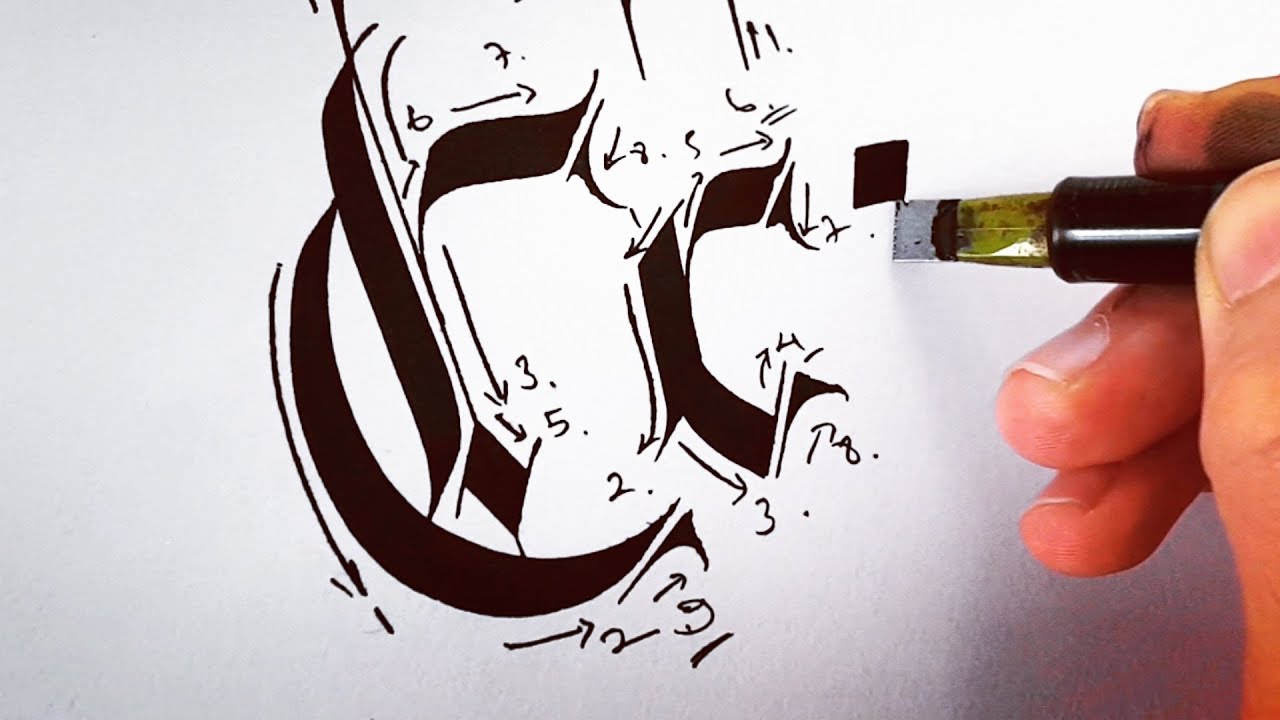 Gothic Calligraphy For Beginners ! l #3 #Cc (Old English)