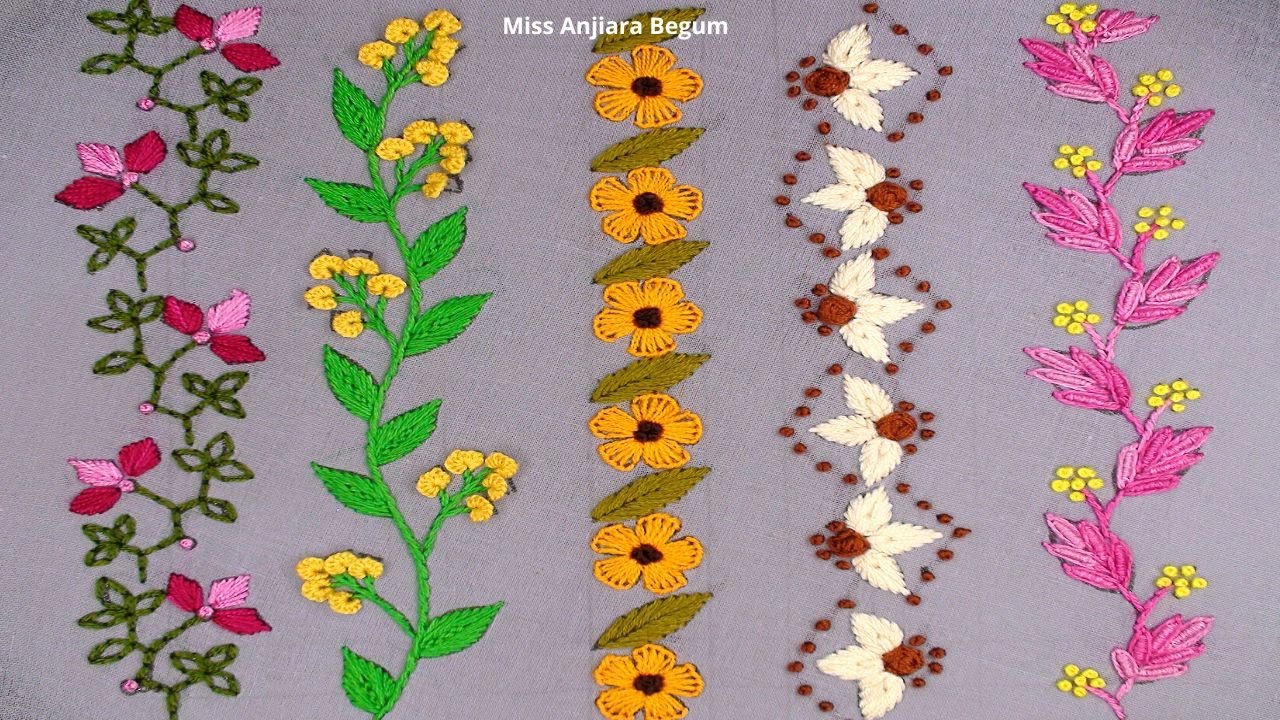 ❇❇Miss Anjiara Begum Border Designs, Pretty Borderline Design Embroidery❇❇