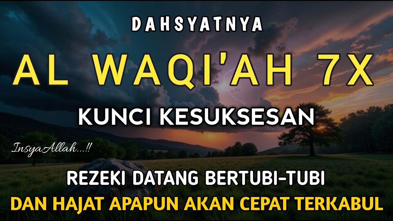 Surah Al Waqi'ah 7X,Semoga yang mendengarkan hutangnya lunas dan diberkahi hidupnya