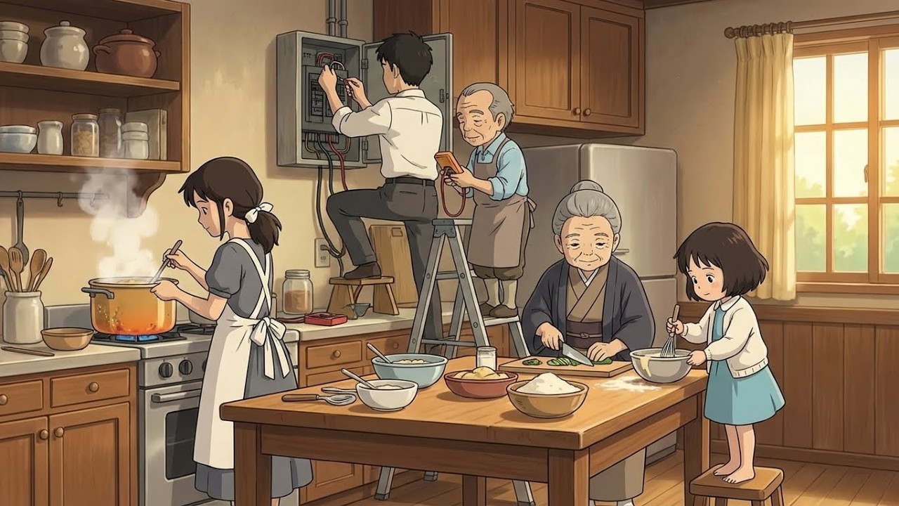 A Calm Morning Interrupted | Power Outage Breakfast in a Quiet Village (Ghibli Style)