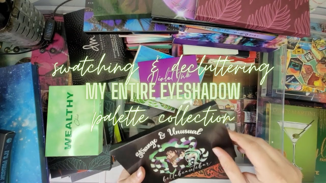 Swatching & Decluttering My ENTIRE Eyeshadow Palette Collection pt. 2