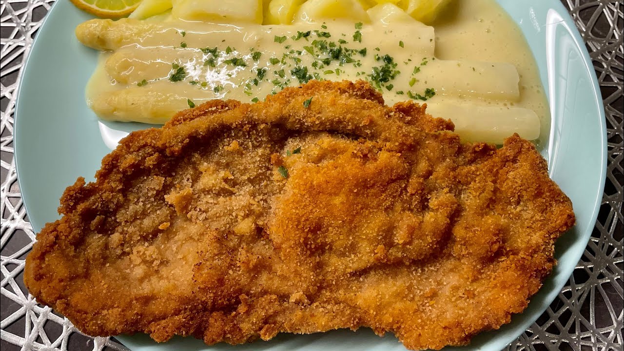 Wie geht 💯 das SENFSCHNITZEL mit der schnellen Spargelso&szlig;e