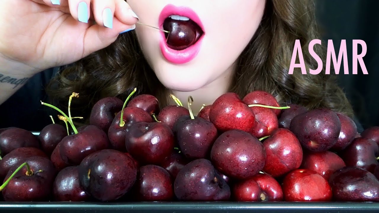 ASMR Cherries 🍒 EXTREMELY SATISFYING Crunchy & Juicy Eating Sounds!