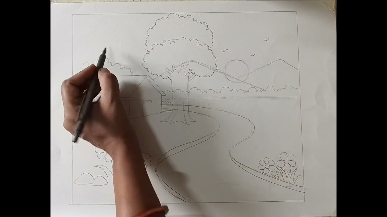 Scenery,oil pastels, part-1