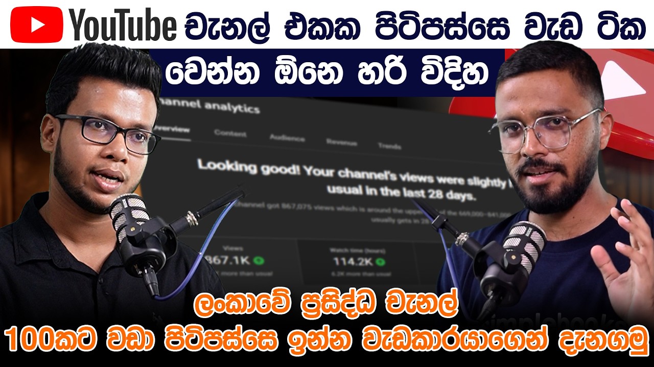 YouTube චැනල් එකක් ගොඩදාගන්න දැනගන්න ඕනෙ තිරය පිටුපස කතන්දර ටික | Prabodha Lakshan | Simplebooks