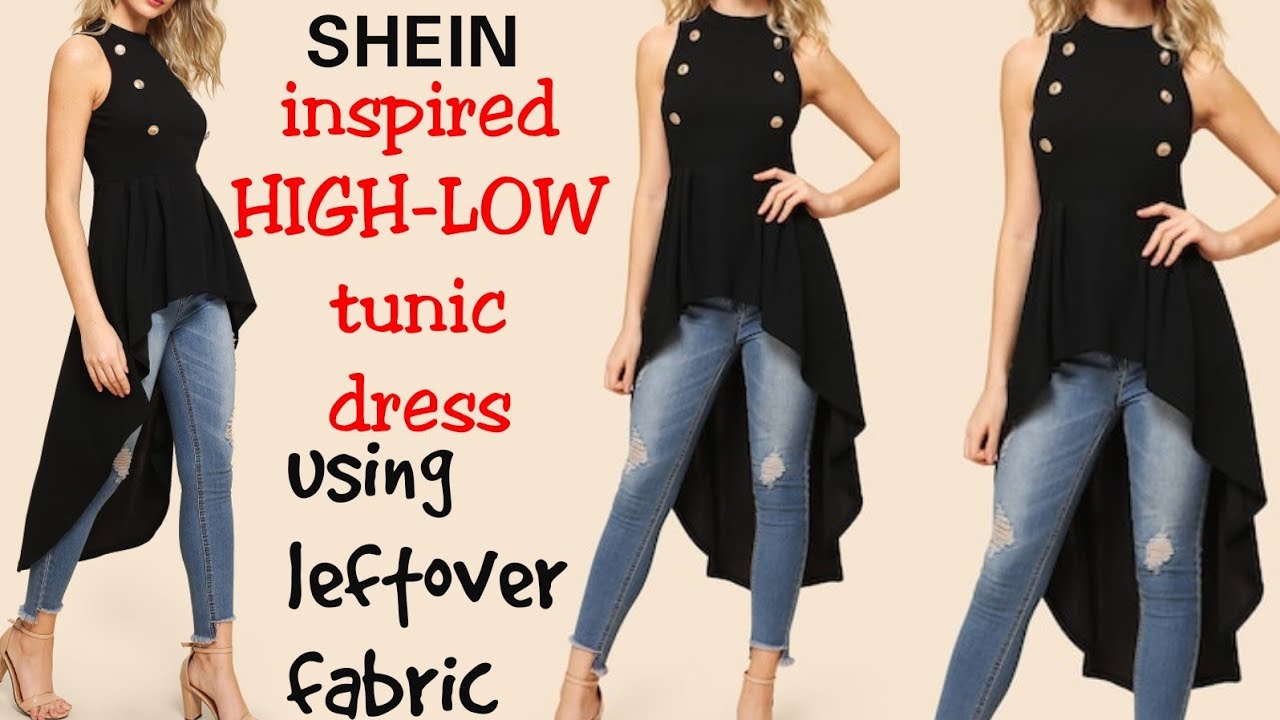 DIY : How To Make High low Ruffle  tunic dress in just 10 minutes~