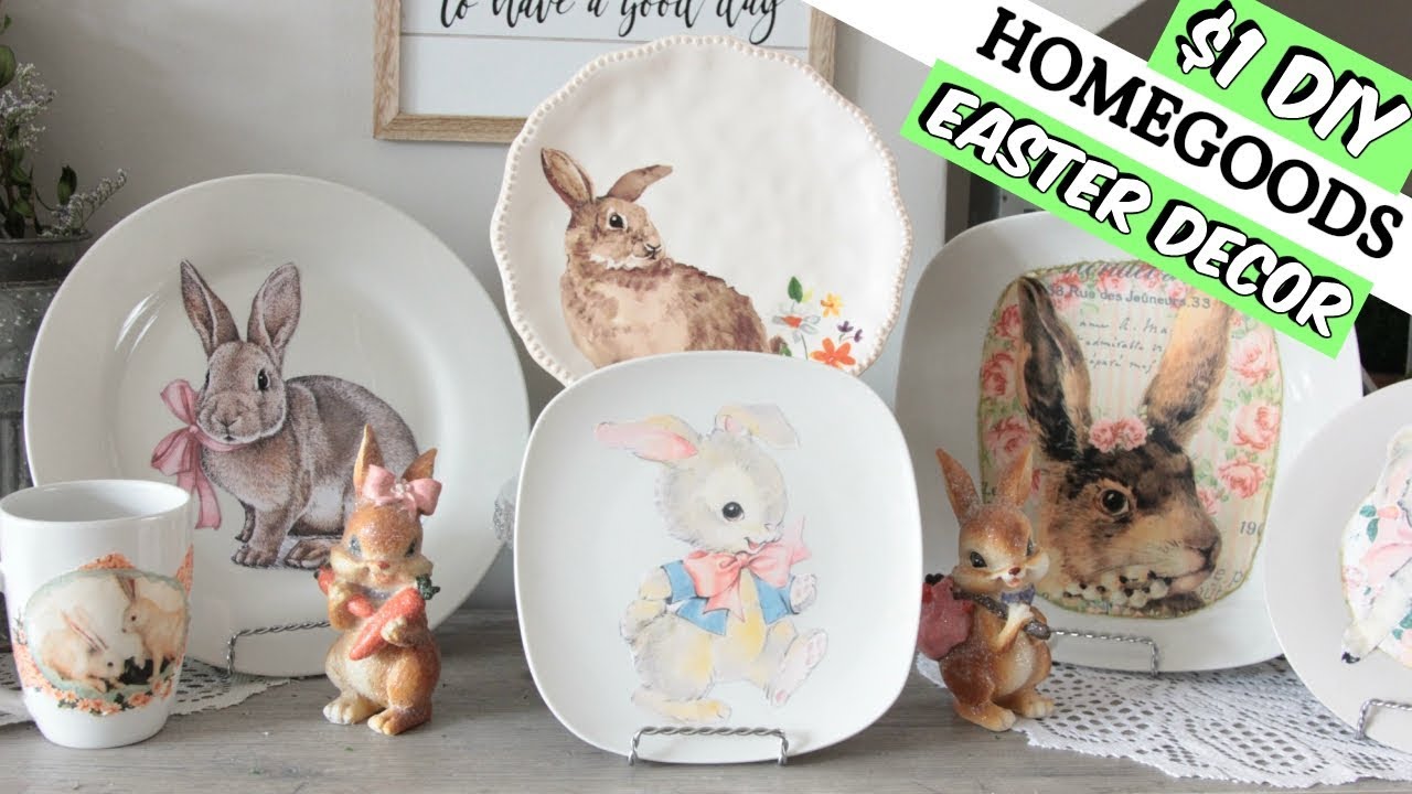 DOLLAR TREE DIY HOMEGOODS EASTER DECOR DUPE