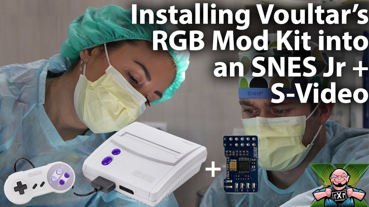 Первая установка RGB-модуля Voultar на Super Nintendo Jr с S-Video!
