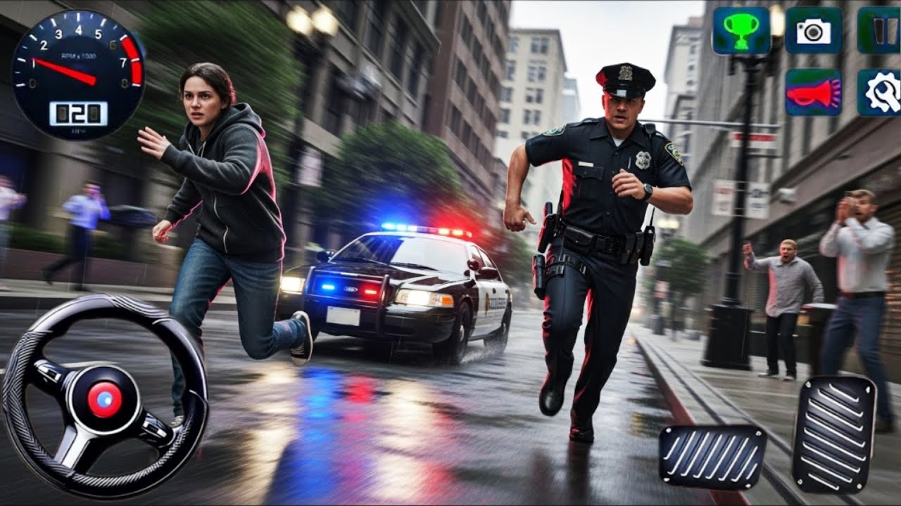 Police car chase simulator 3D 2026: city cop cars driving simulator 3d game - car android gameplay