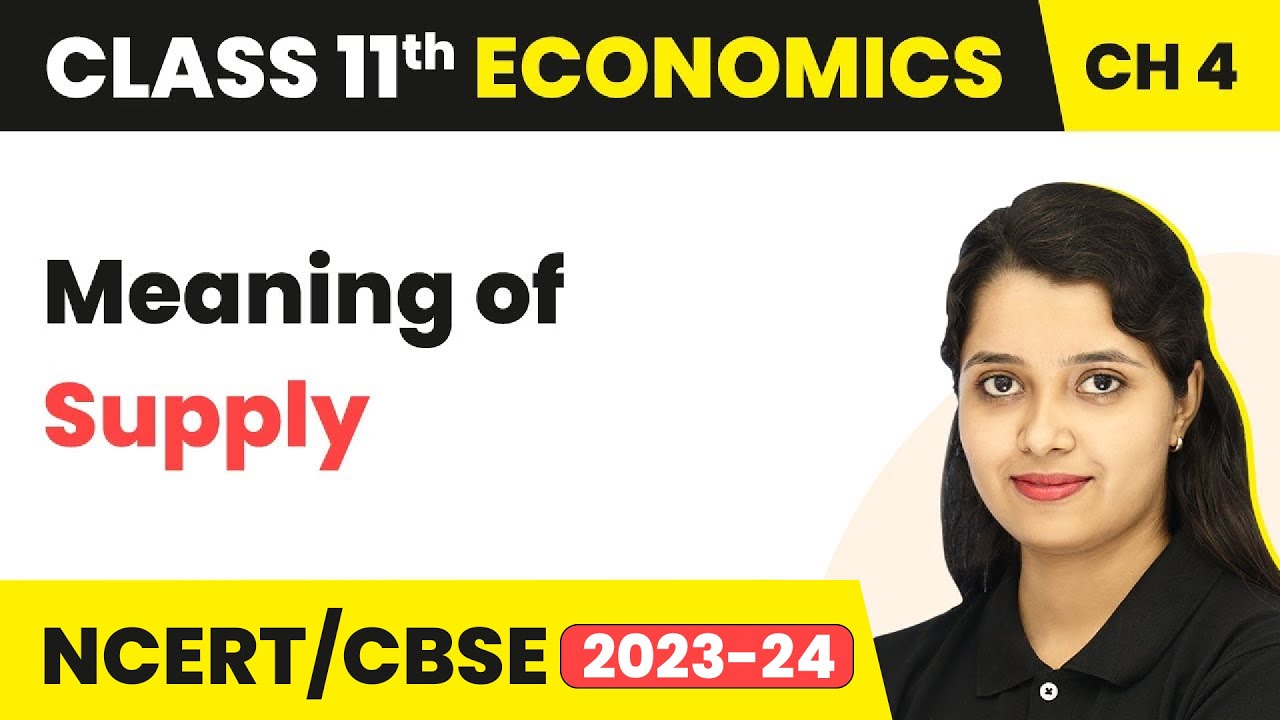 Class 11 Economics Chapter 4 | Meaning of Supply