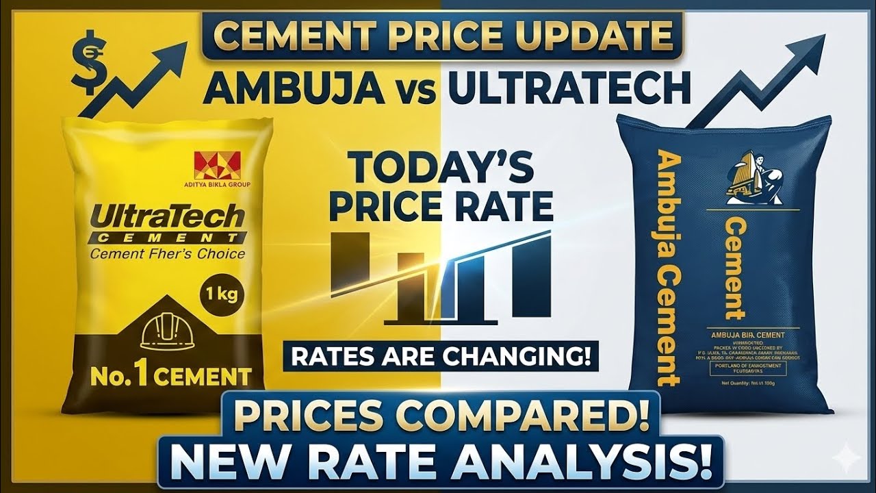 Cement Price Update Today 🔥 Best Cement Rate in India 🏫 Ambuja vs UltraTech Cement Rate