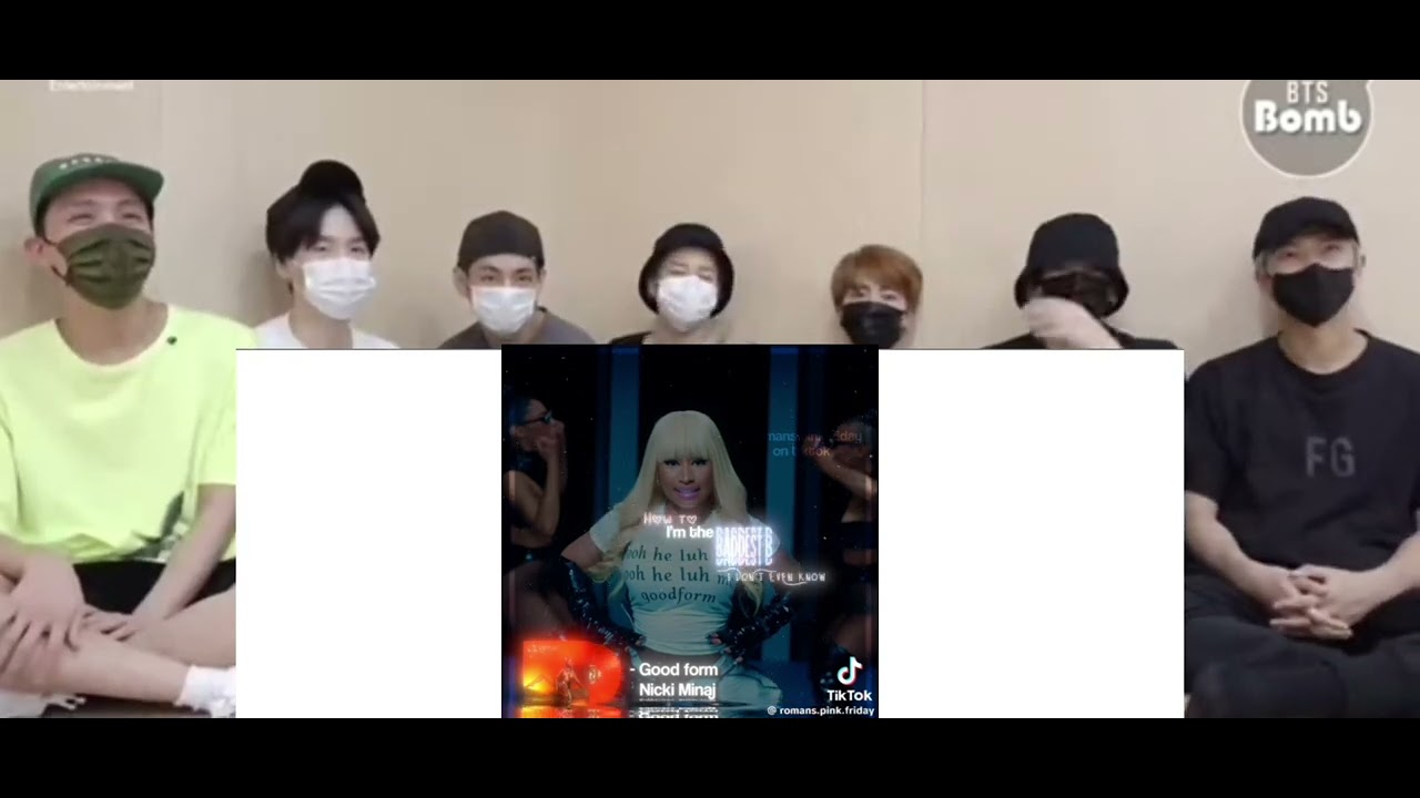 Bts reaction to Nicki Minaj moments I found on Tiktok (fake reaction)