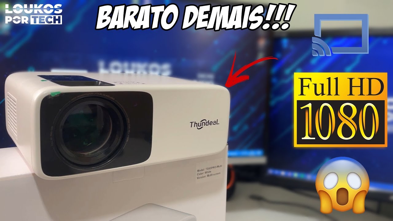 RECEBA!!! PROJETOR BOM e BARATO FULL HD 2022 - THUNDEAL TD93 PRO