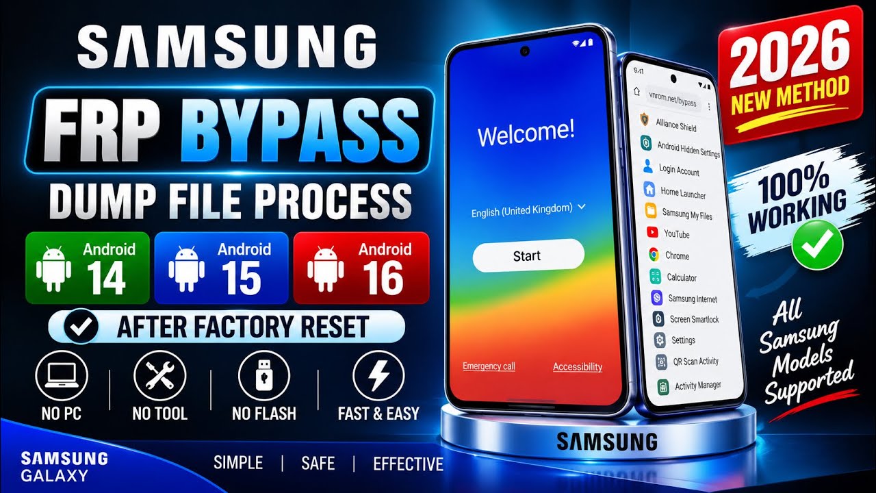 🔥 All Samsung FRP Bypass 2026 🔓 | Android 14/15/16 Latest Patch | FRP Unlock With PC