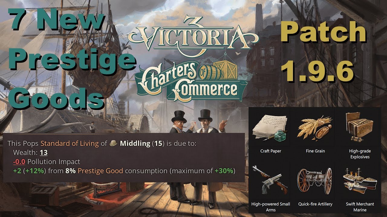 7 New Prestige Goods | 1.9.6 (Open Beta) Patch Notes | Victoria 3 - Charters of Commerce