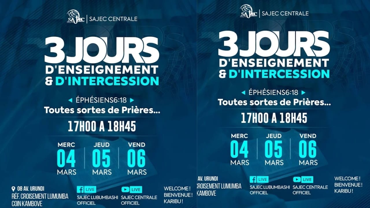 3 JOURS D'ENSEIGNEMENT ET D'INTERCESSION