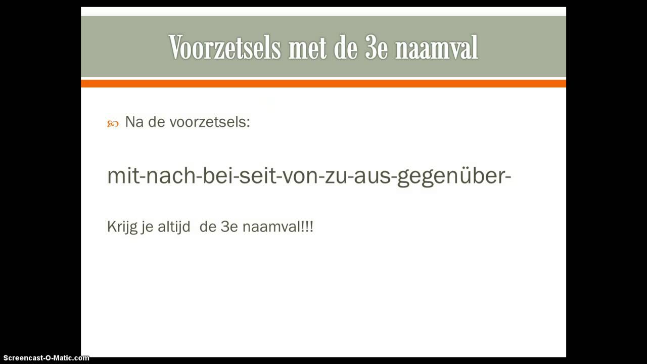 Duits: voorzetsels 3e naamval