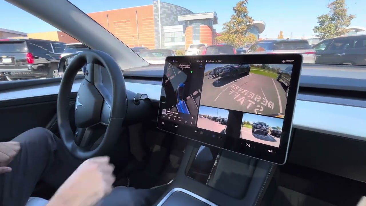 Тестирование возможности самостоятельной парковки Tesla (модель Y)
