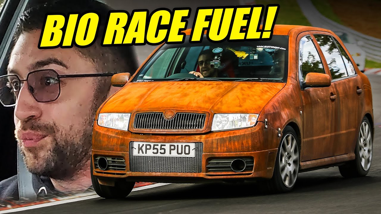 BAD IDEA?! Full Send in a RUSTY SKODA on SUNFLOWER OIL! // Nürburgring