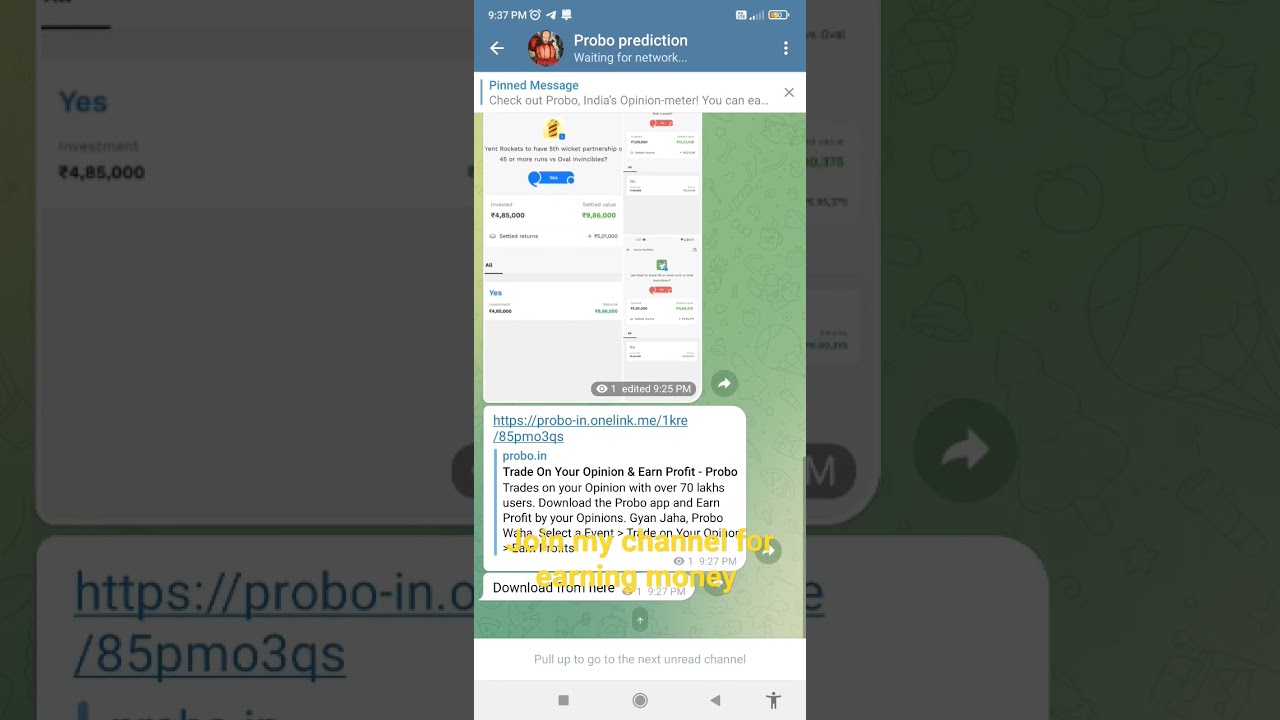 Probo prediction join telegram channel link in comment