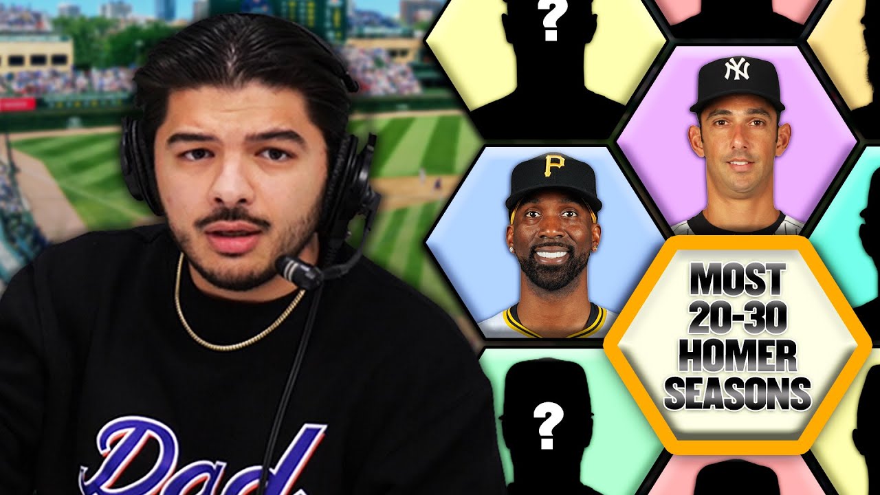 What players have the most seasons between 20 and 30 home runs? (Quiz of Pretty Good)
