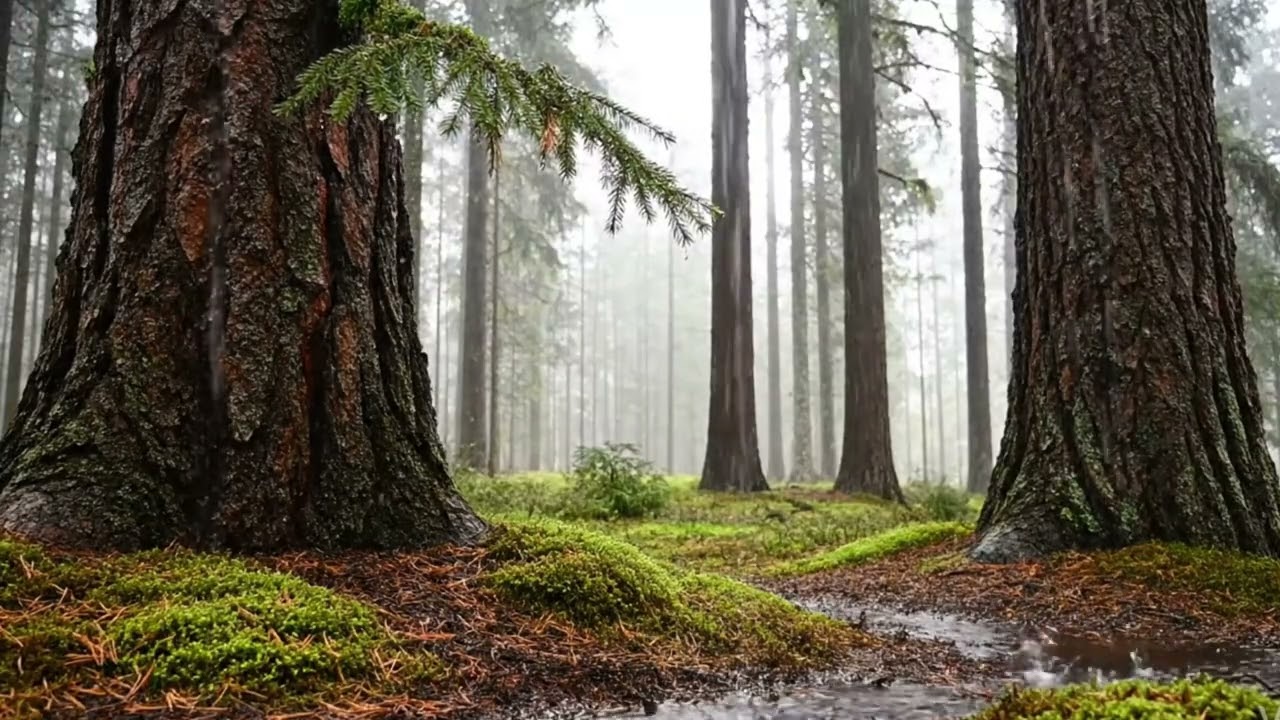 Peaceful Forest Rain Ambience 🌲 Relaxing Nature Sounds for Sleep, Study & Meditation